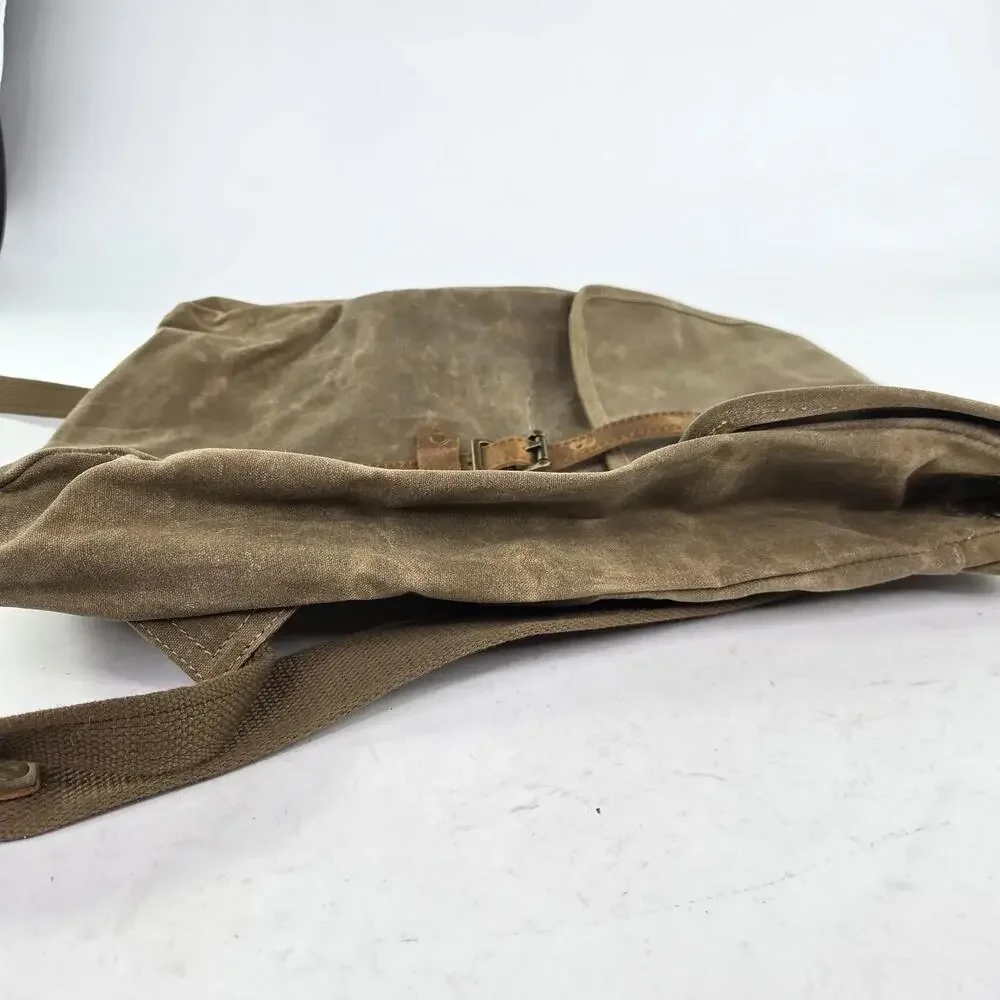 Solstice Oil Waxed Canvas Backpack Rucksack Brown Travel Outdoor Backpacks Bag - Picture 13 of 14